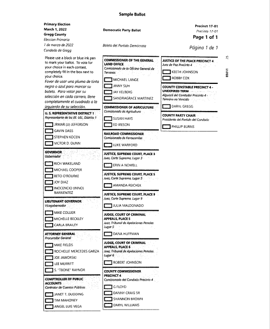 Demo ballot