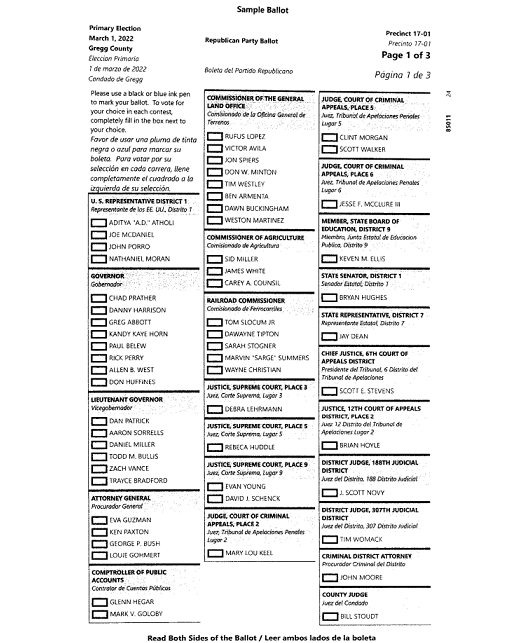 Demo ballot